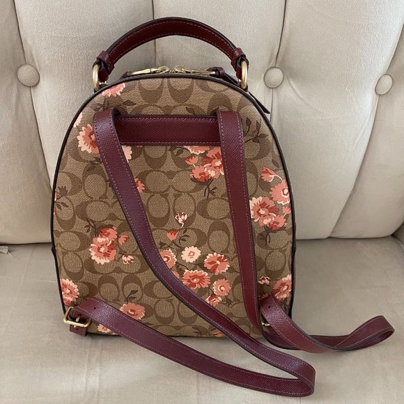 COACH® Prairie Daisy Cluster Print Signature Monogram jordyn backpack - Picture 2 of 6